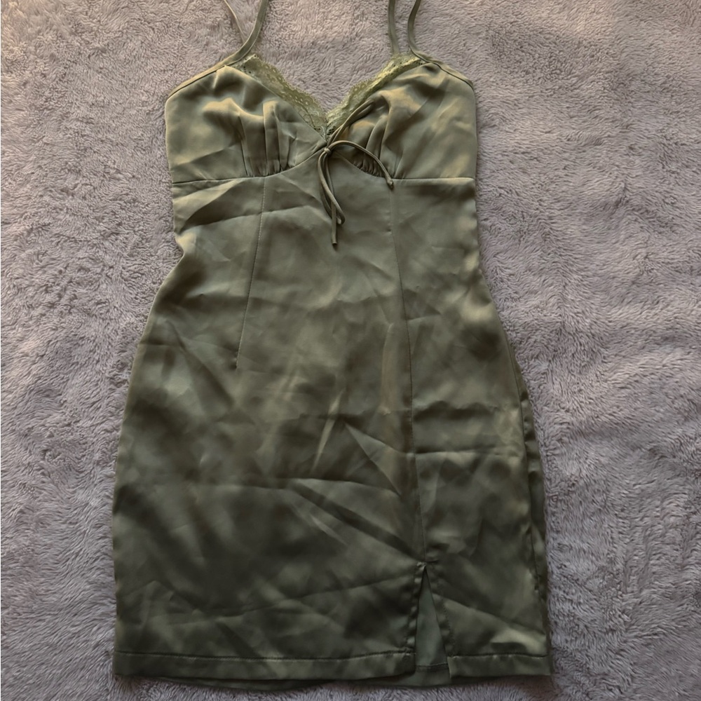 Princess polly sage green slip dress